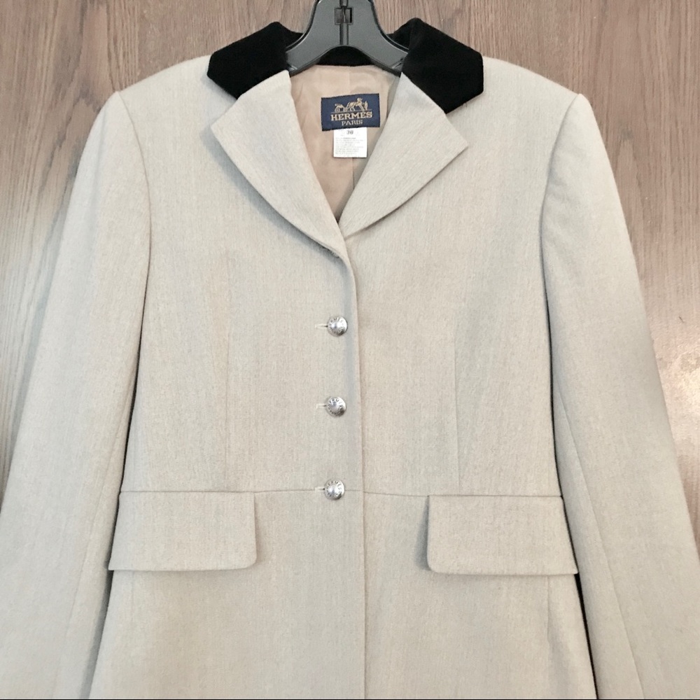 HERMÈS NEW EQUESTRIAN STYLE BLAZER/VELVET COLLAR 6 - Picture 3 of 7